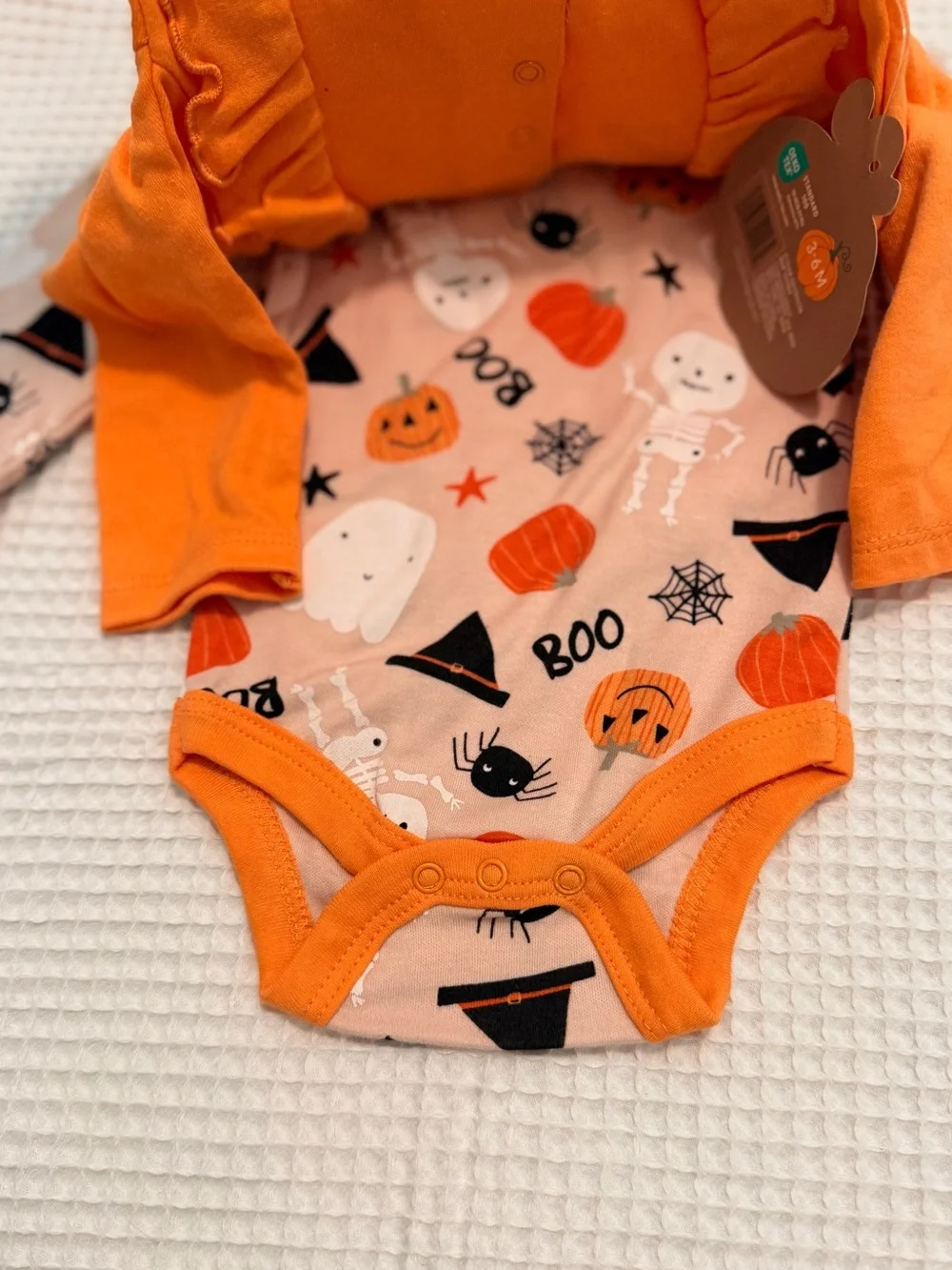 chick pea Orange & Cream Halloween Baby Matching Set